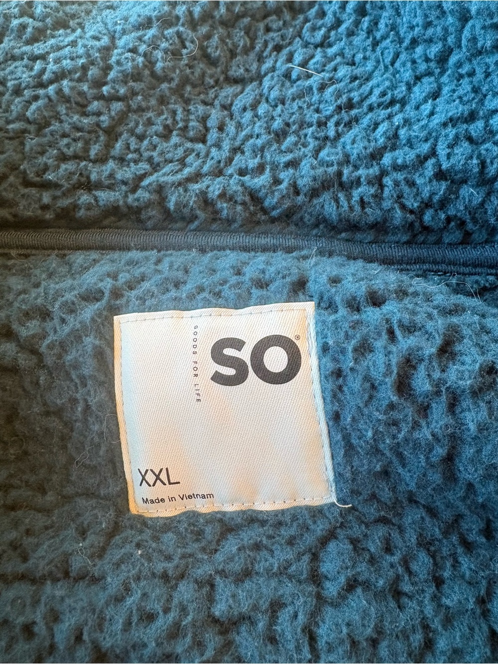 SO Dark Teal Sherpa Jacket with White Star Appliqués - Picture 2 of 3